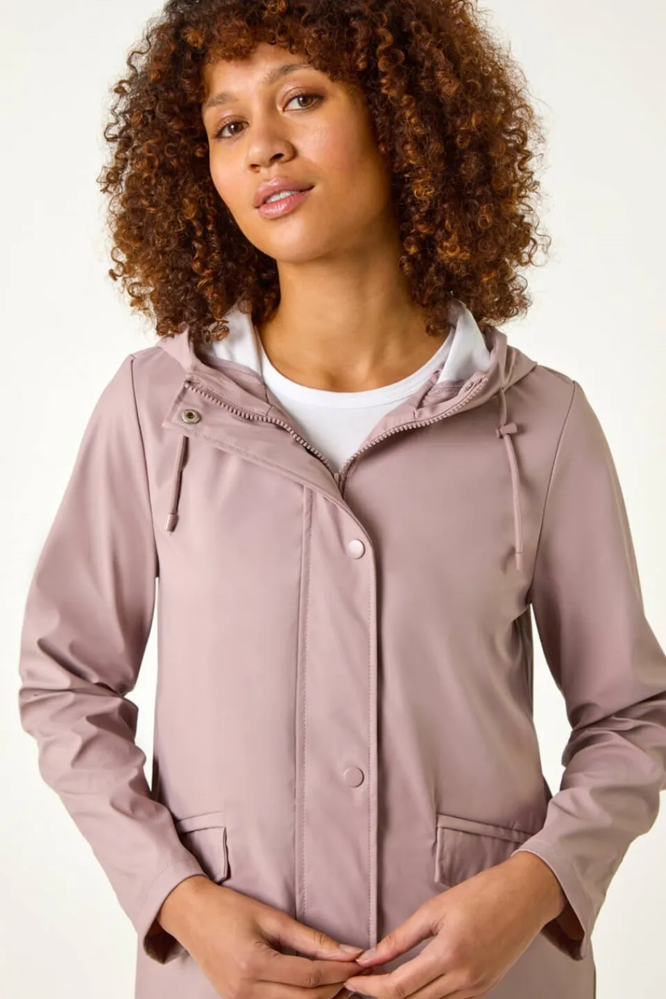 Coats & Jackets>Roman Rain Resistant Hooded Jacket Pink