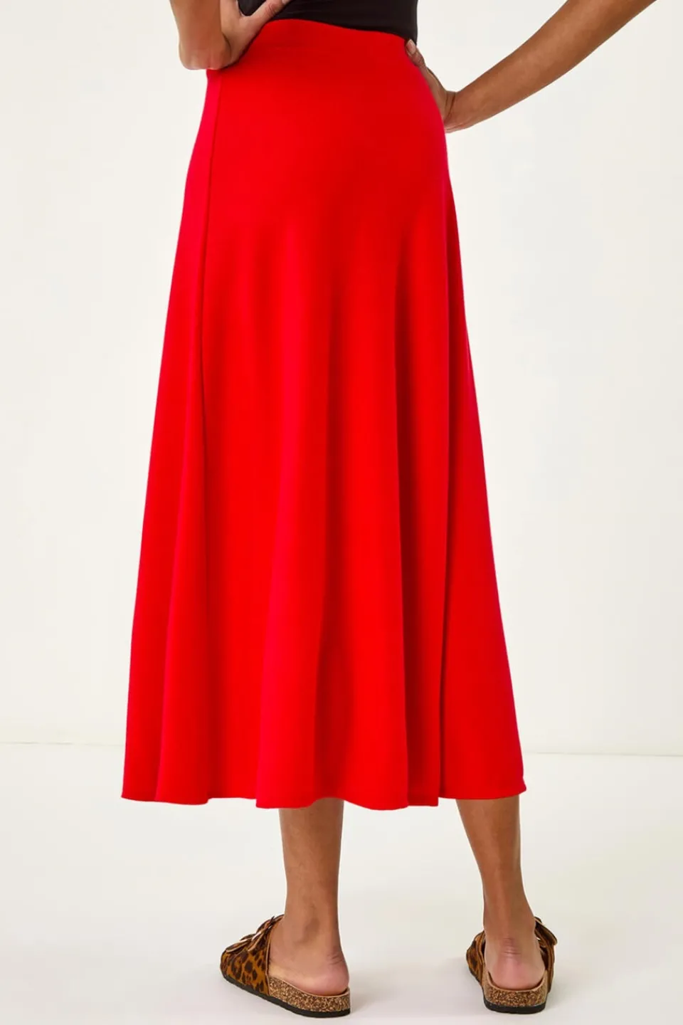 Skirts>Roman A-Line Pull On Stretch Skirt Red