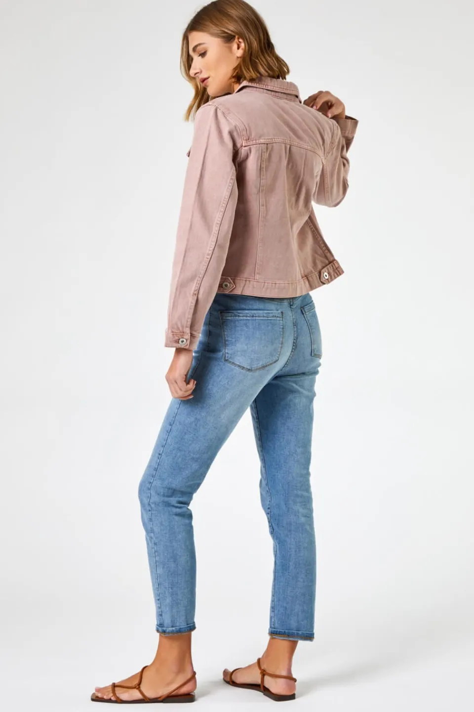 Coats & Jackets>Roman Rose Classic Cotton Denim Jacket