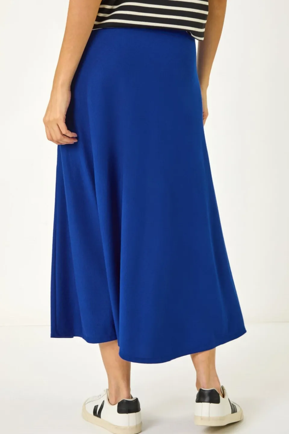 Skirts>Roman Royal Blue A-Line Pull On Stretch Skirt