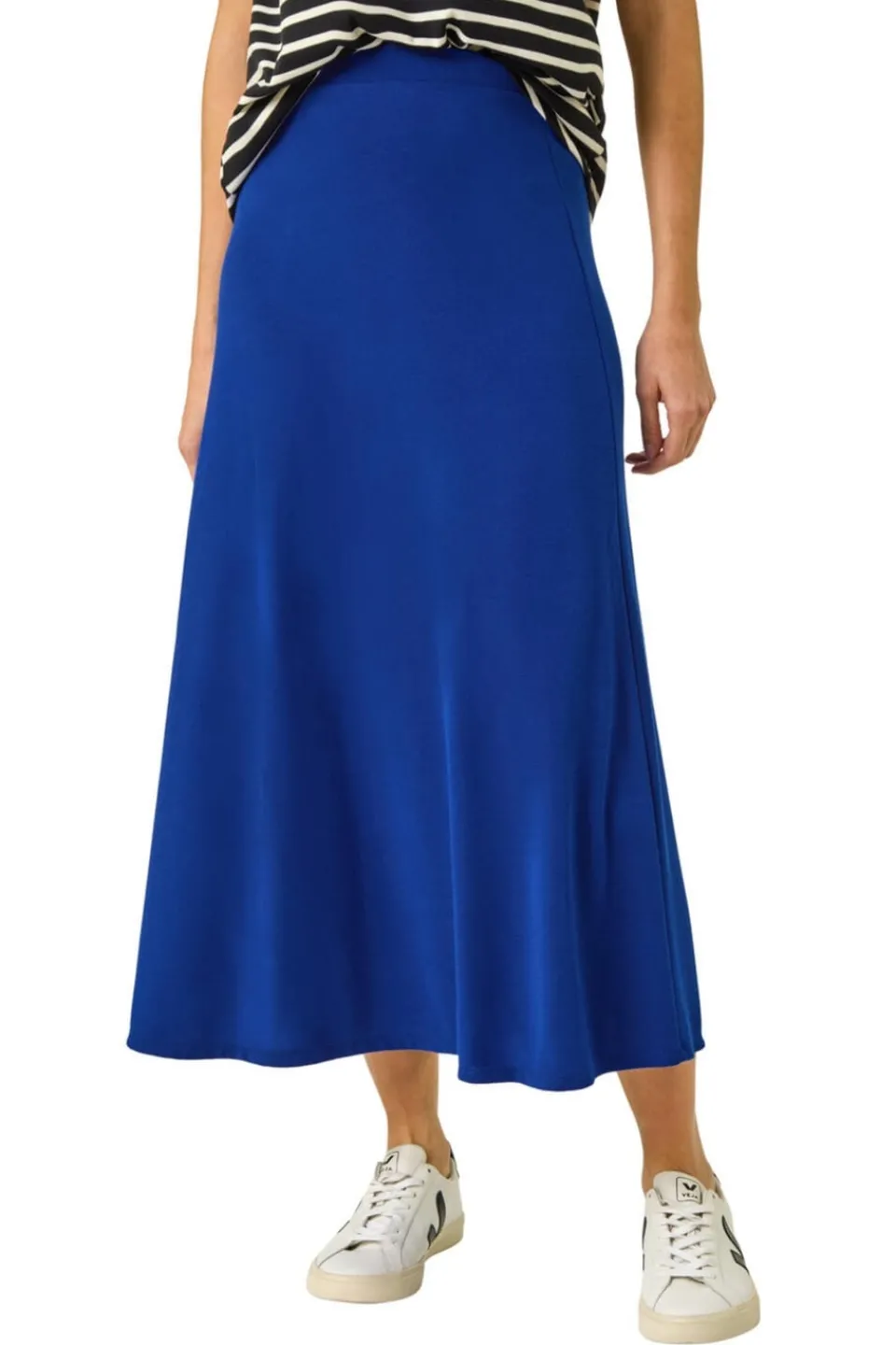 Skirts>Roman Royal Blue A-Line Pull On Stretch Skirt
