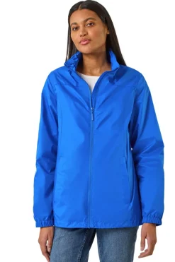 Coats & Jackets>Roman Royal Blue Shower Resistant Funnel Neck Jacket