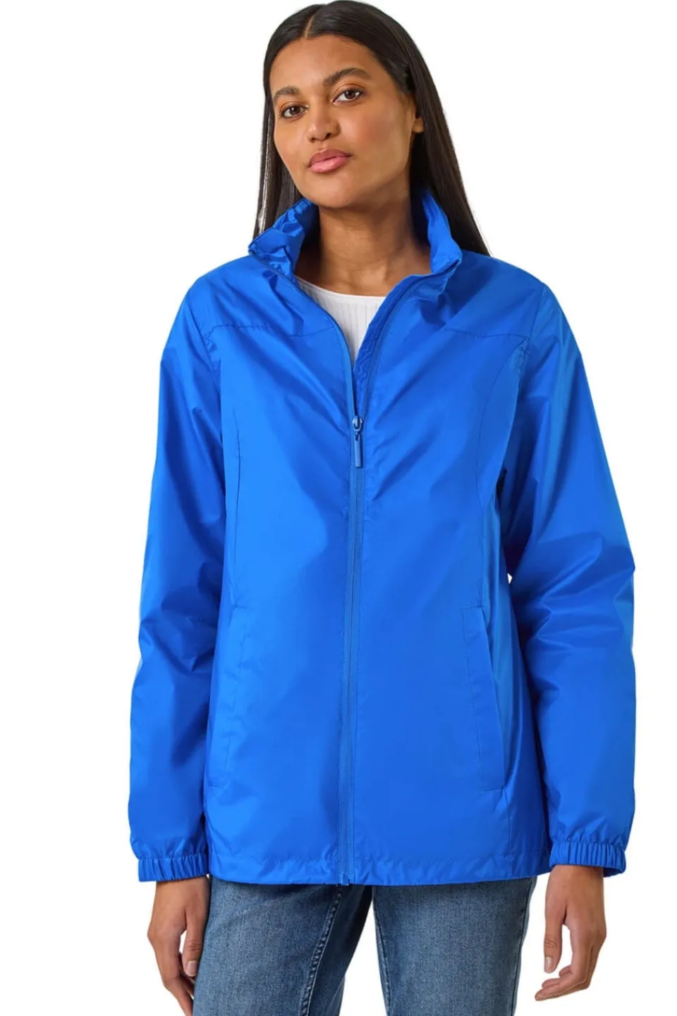 Coats & Jackets>Roman Royal Blue Shower Resistant Funnel Neck Jacket