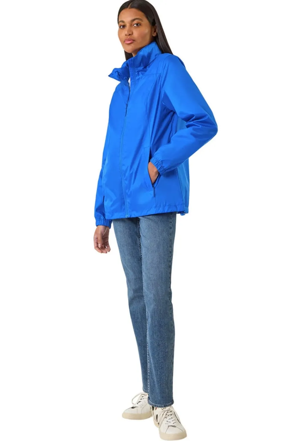 Coats & Jackets>Roman Royal Blue Shower Resistant Funnel Neck Jacket