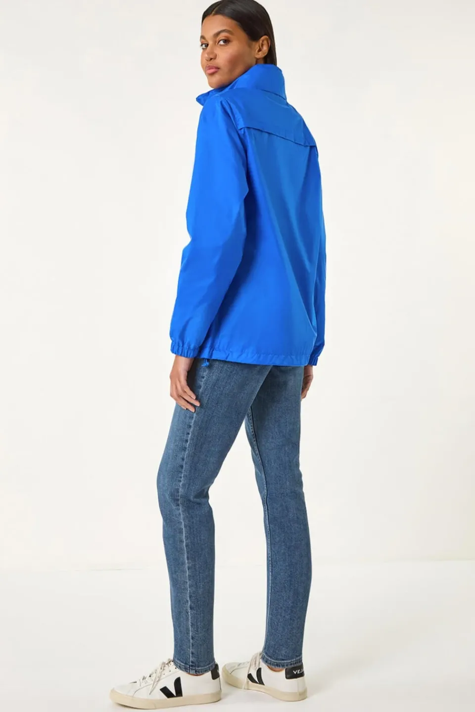 Coats & Jackets>Roman Royal Blue Shower Resistant Funnel Neck Jacket