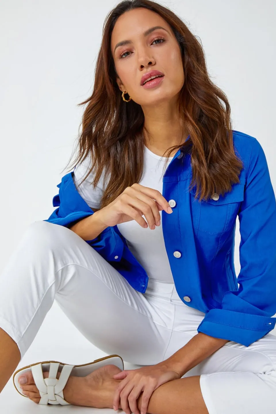 Coats & Jackets>Roman Royal Stretch Pocket Detail Jacket Blue