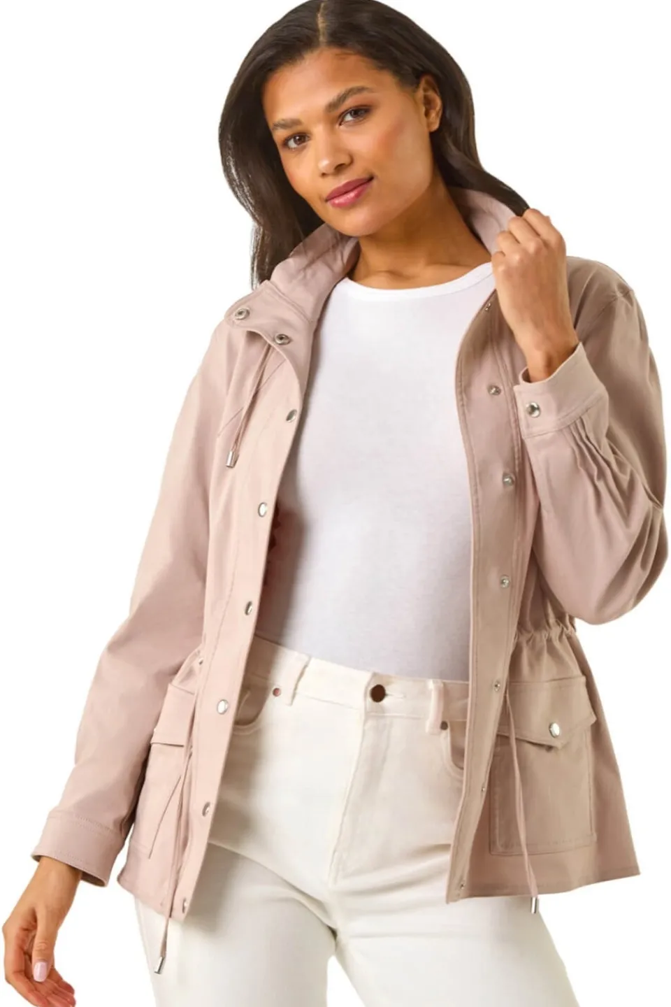 Coats & Jackets>Roman Stone Buttoned Safari Jacket