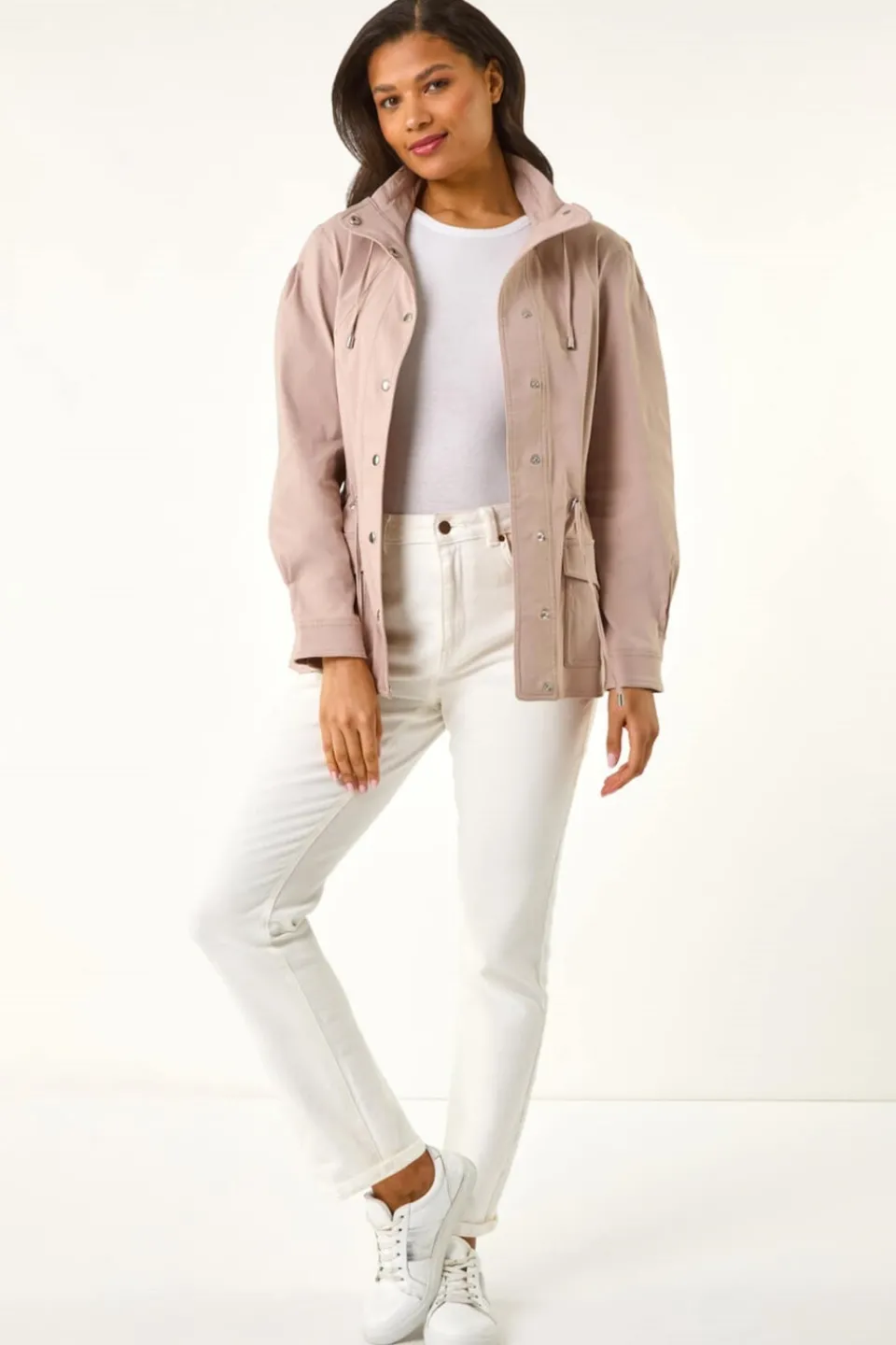 Coats & Jackets>Roman Stone Buttoned Safari Jacket