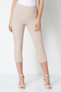 Trousers>Roman Cropped Stretch Trouser Stone