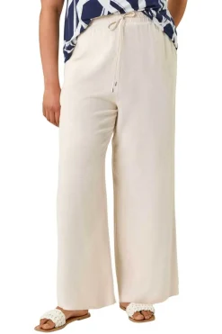 Trousers>Roman Stone Curve Linen Mix Trousers
