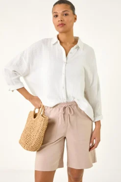 Shorts>Roman Stone Drawcord Detail Pocket Shorts