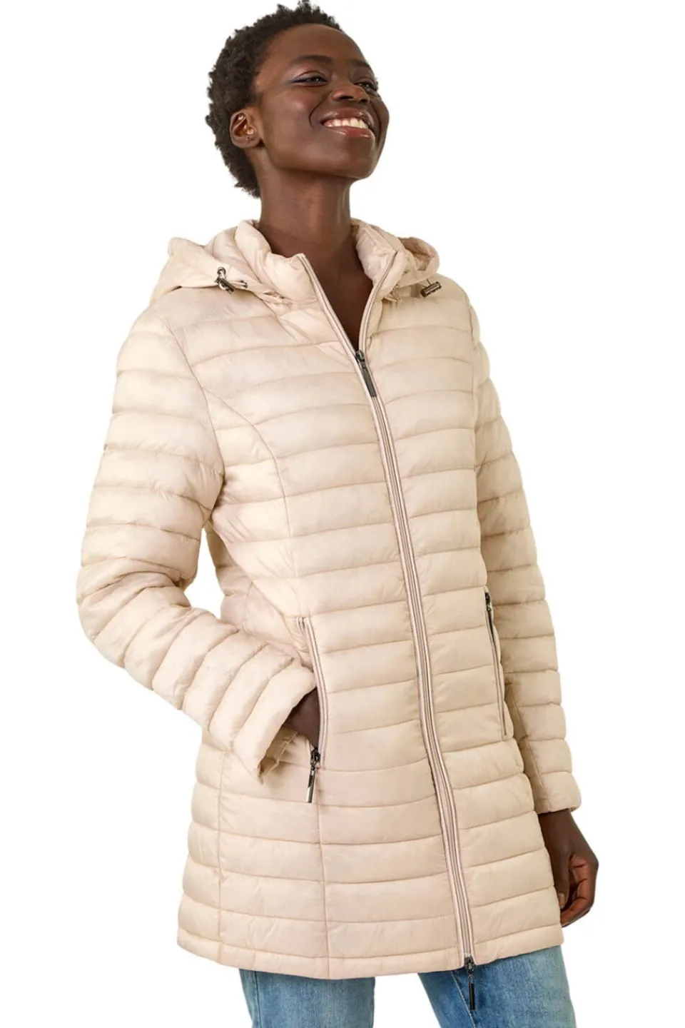 Coats & Jackets>Roman Stone Padded Hooded Coat