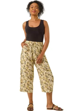Trousers>Roman Stone Petite Animal Print Cropped Trouser