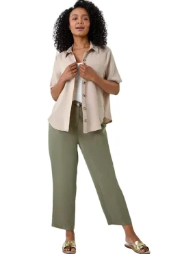 Tops>Roman Stone Petite Button Up Pocket Shirt