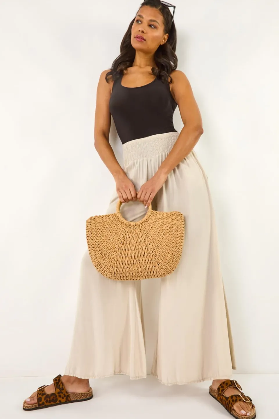 Trousers>Roman Stone Relaxed Wide Leg Trouser