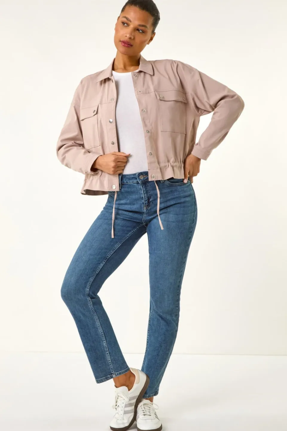 Coats & Jackets>Roman Stone Utility Collared Stretch Pocket Jacket