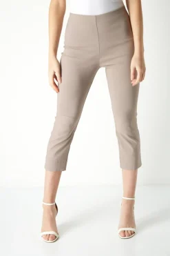 Trousers>Roman Cropped Stretch Trouser Capri Summer Leggings 3/4 Pedal Pushers Taupe