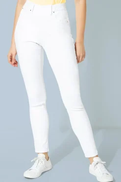 Jeans & Jeggings>Roman White Elastic Waist 31" Denim Stretch Jegging