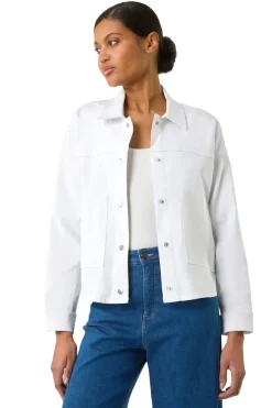 Coats & Jackets>Roman White Patch Pocket Jacket