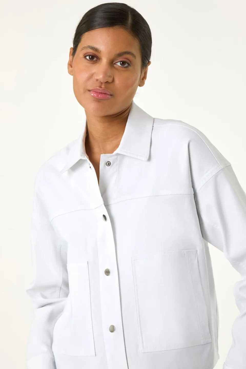 Coats & Jackets>Roman White Patch Pocket Jacket