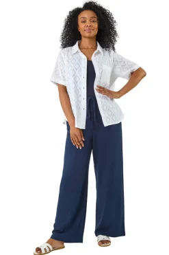 Tops>Roman White Petite Jacquard One Pocket Shirt
