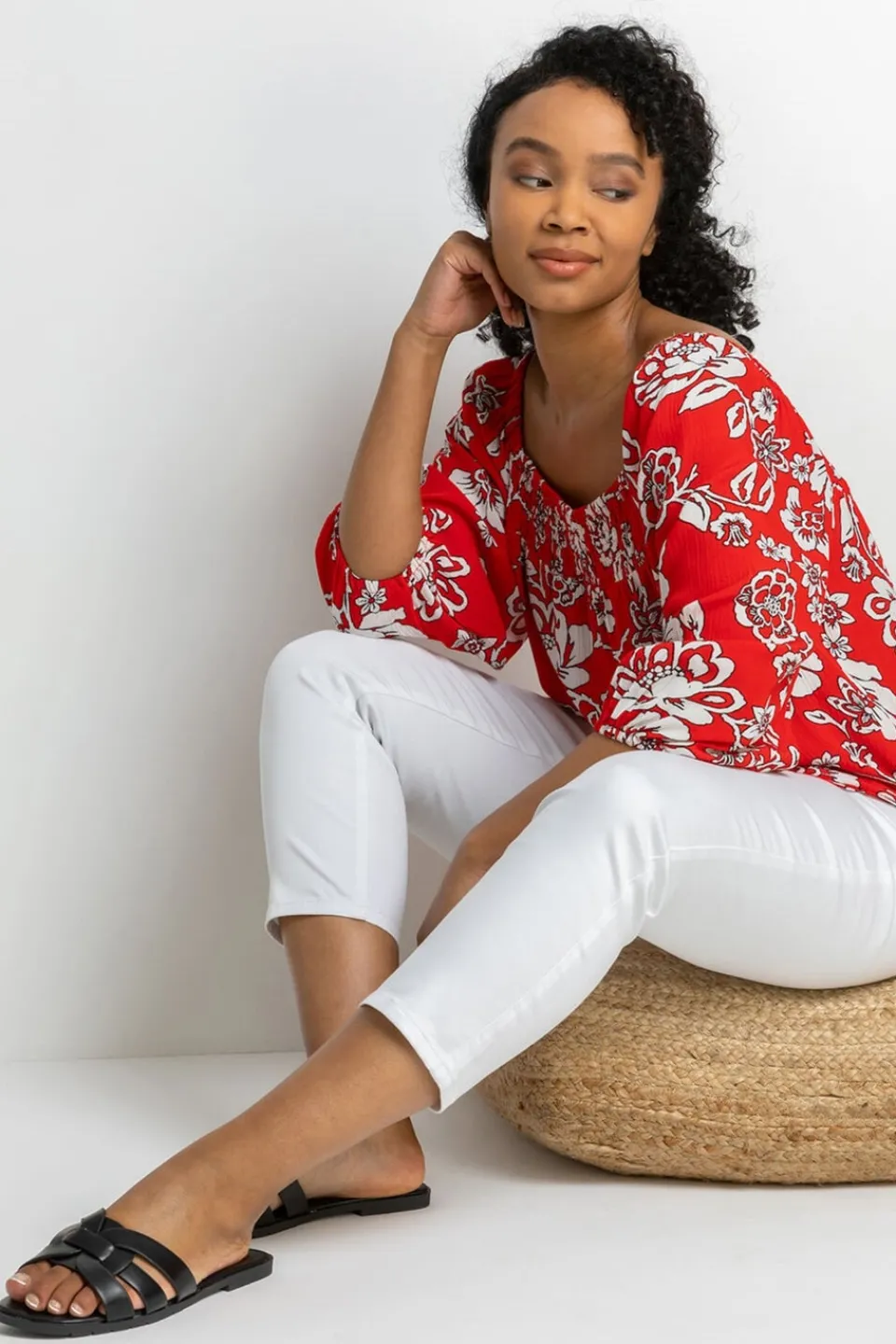 Jeans & Jeggings>Roman Petite Stretch Crop Denim Jegging White