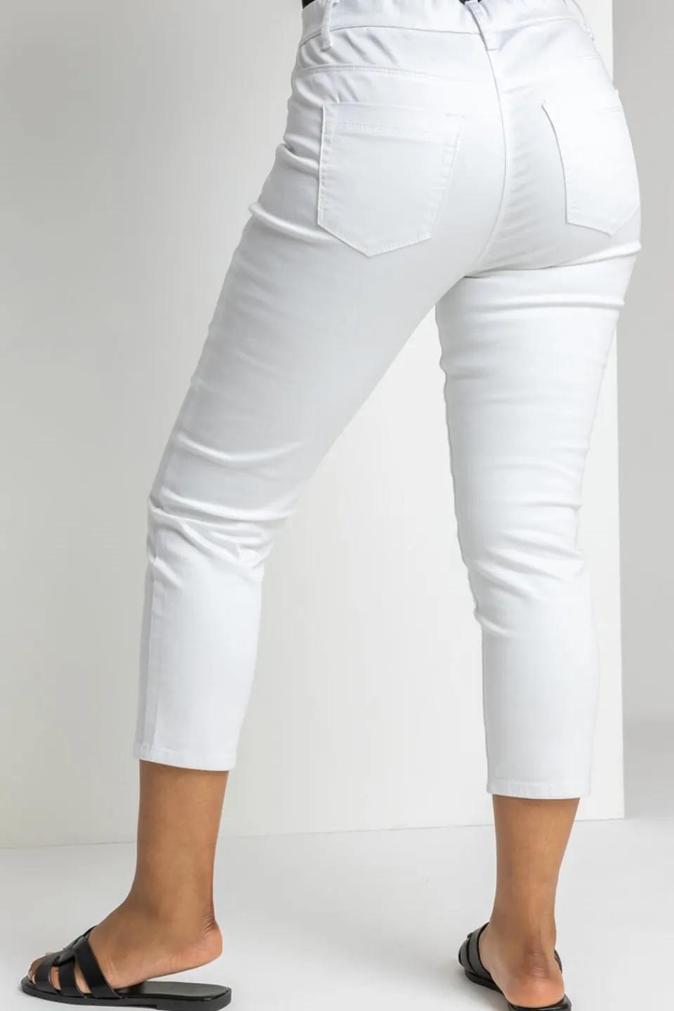 Jeans & Jeggings>Roman Petite Stretch Crop Denim Jegging White
