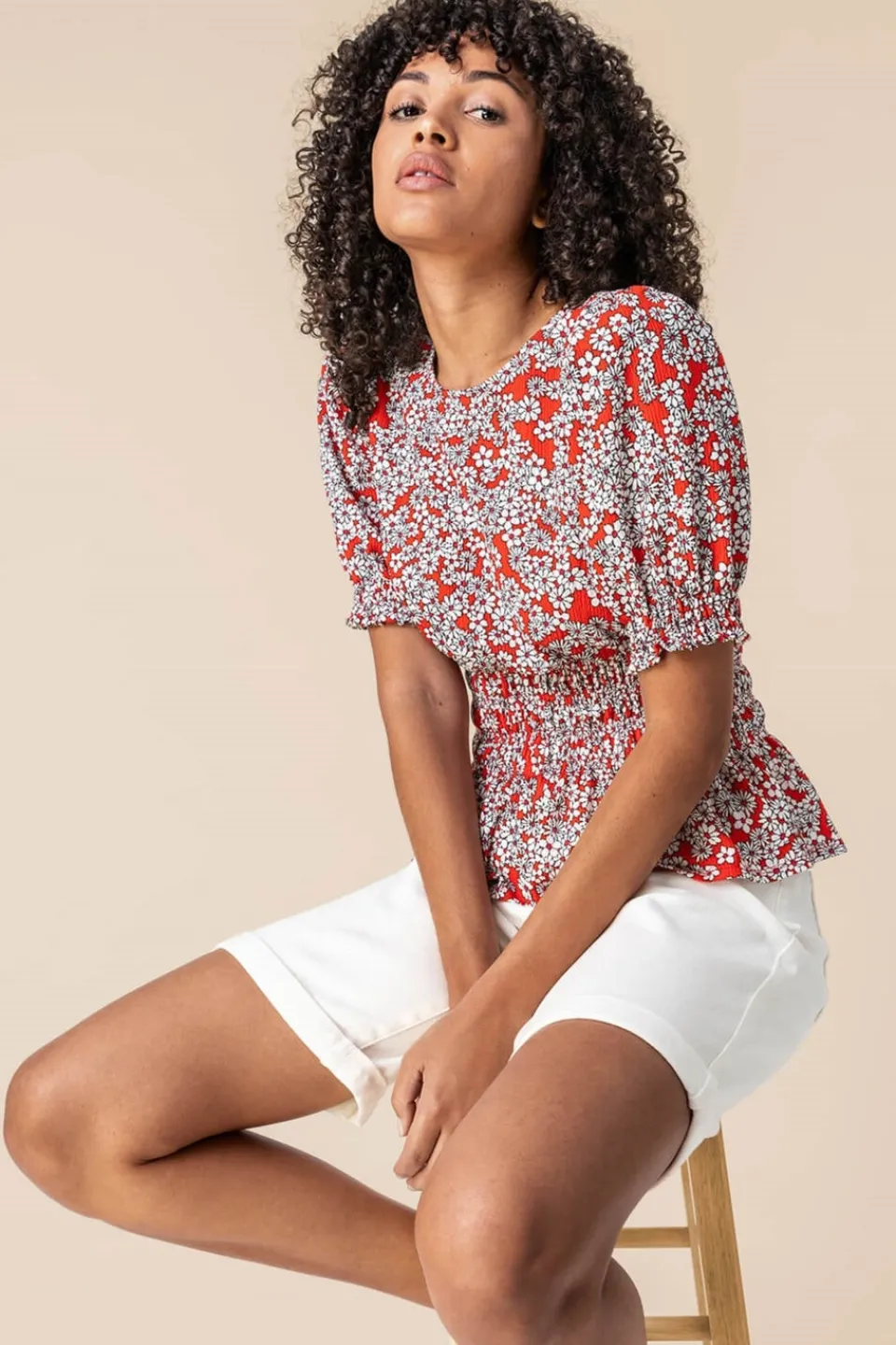 Shorts>Roman Turned Hem Denim Stretch Shorts White