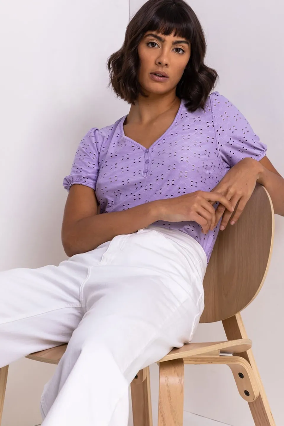 Trousers>Roman Wide Leg Stretch Denim Cropped Culottes White