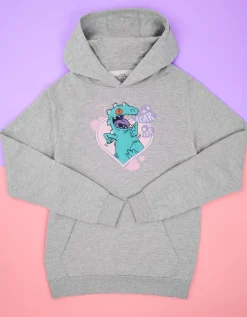 Tops>Rugrats Reptar Love Grey Marl Hoodie