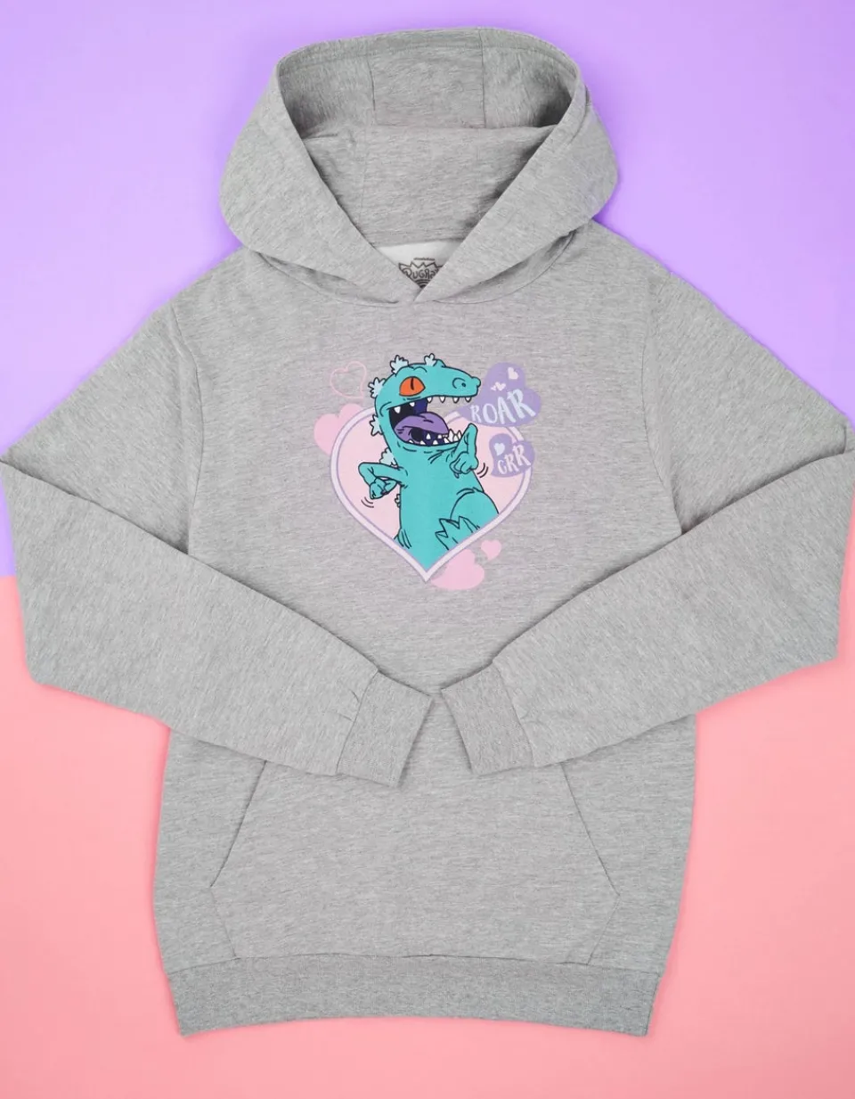 Tops>Rugrats Reptar Love Grey Marl Hoodie