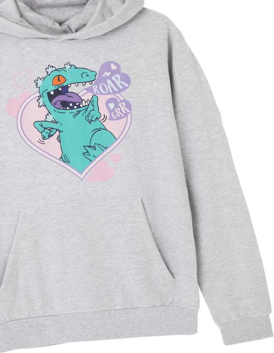 Tops>Rugrats Reptar Love Grey Marl Hoodie