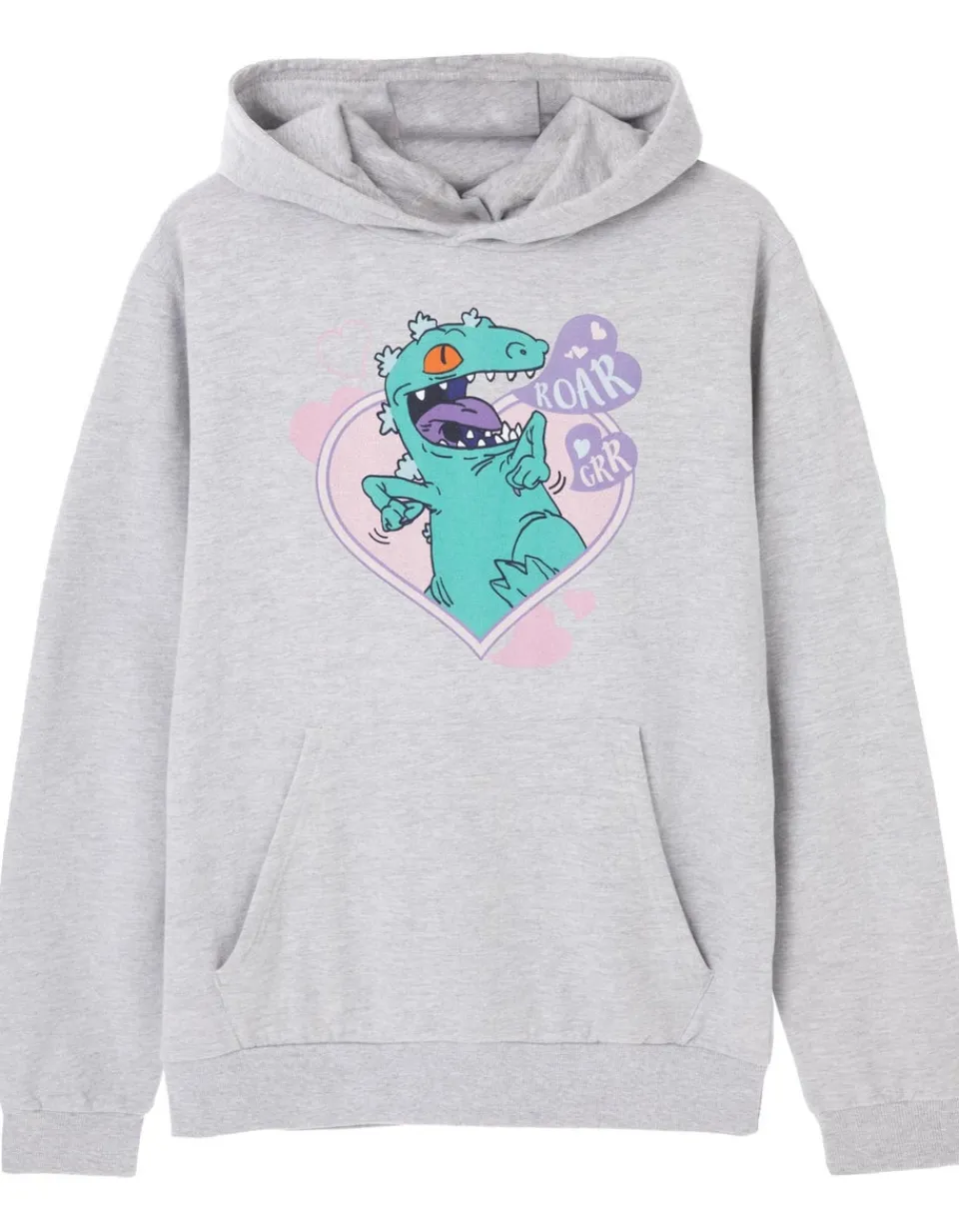 Tops>Rugrats Reptar Love Grey Marl Hoodie