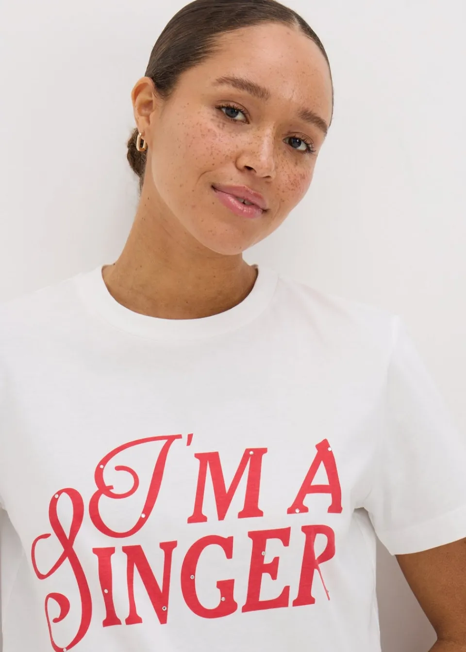 T-Shirts>Papaya Sabrina Carpenter White I'm A Singer T-Shirt