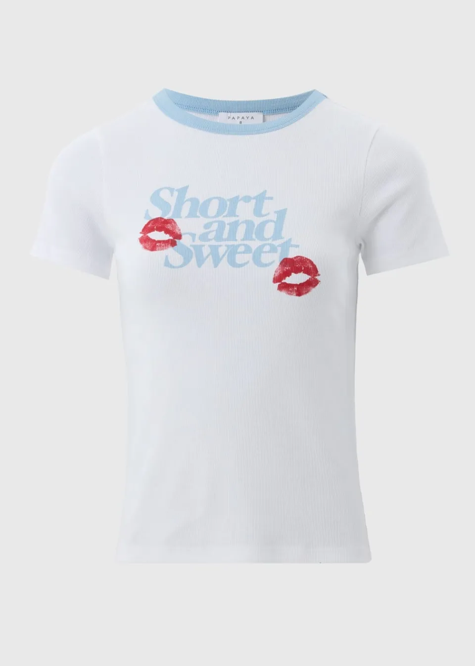 T-Shirts>Papaya Sabrina Carpenter White Short & Sweet T Shirt