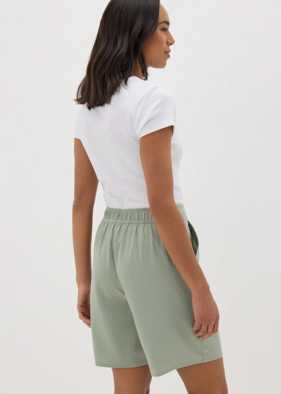 Shorts>Papaya Sage Green Clipper Shorts
