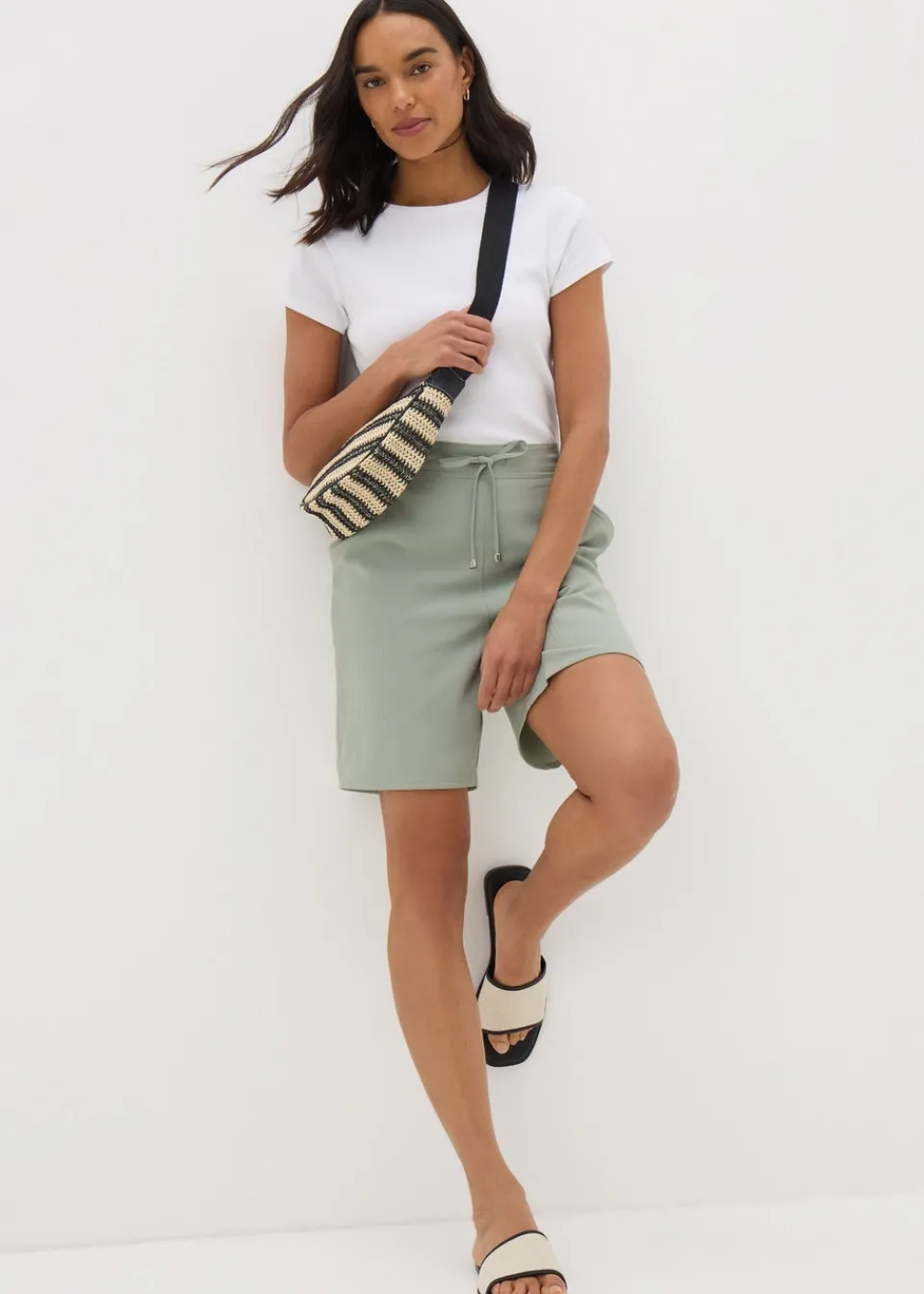 Shorts>Papaya Sage Green Clipper Shorts