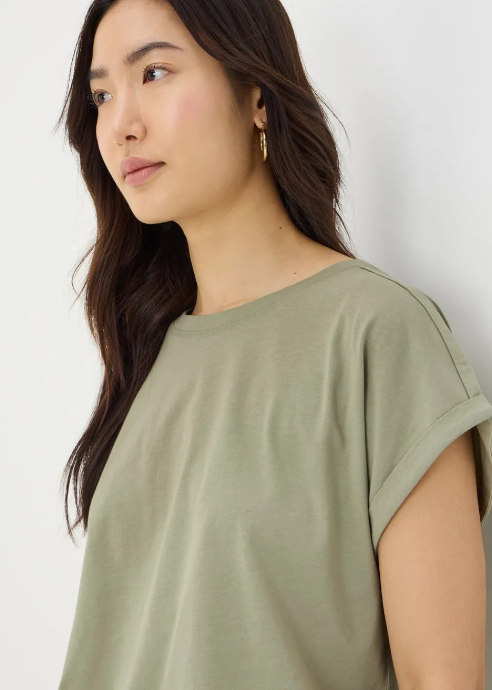 T-Shirts>Papaya Sage Green Short Sleeve T-Shirt