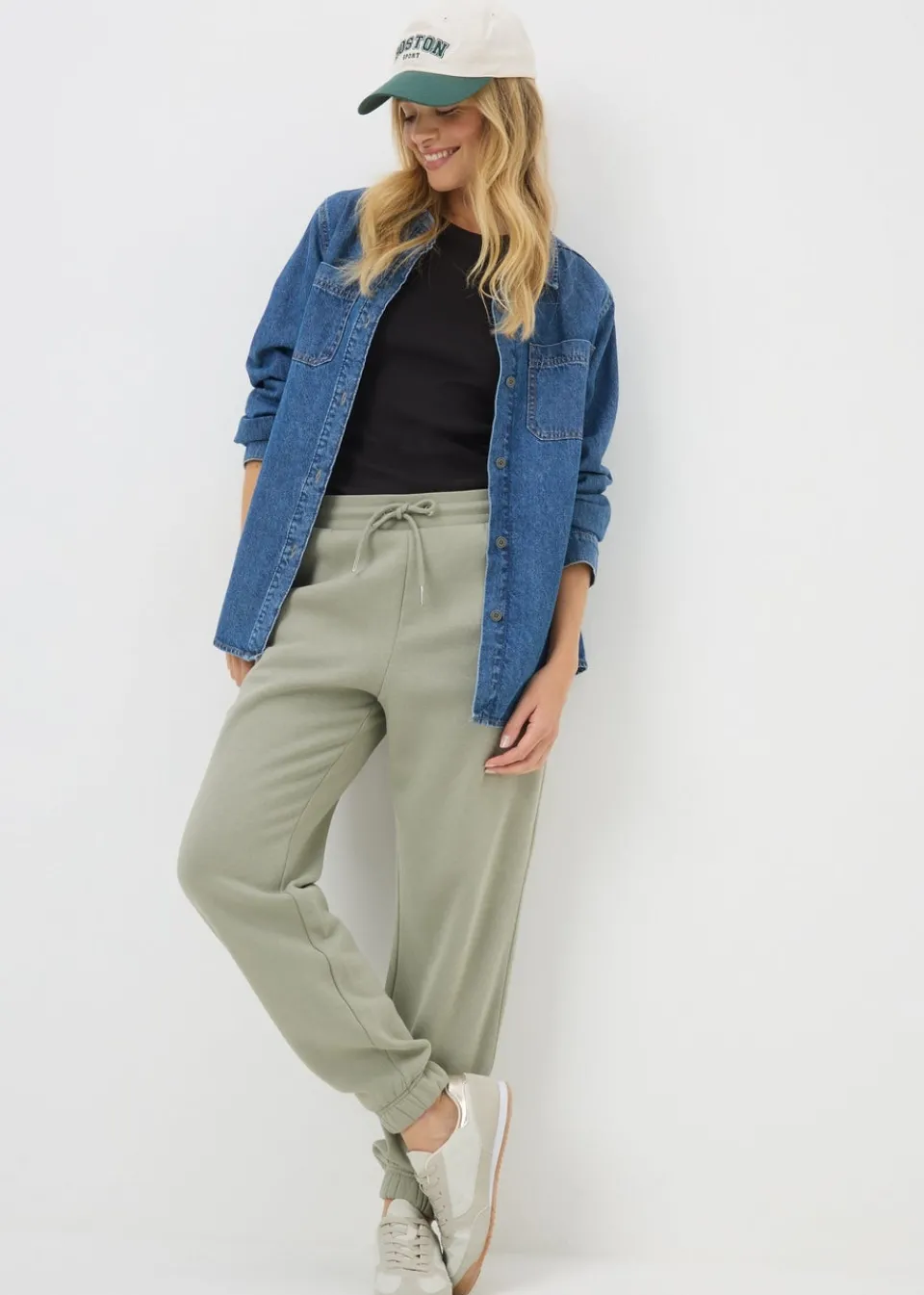 Trousers>Papaya Sage Tapered Jogging Bottoms