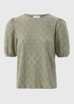 Tops>Papaya Sage Textured Puff Sleeve Top