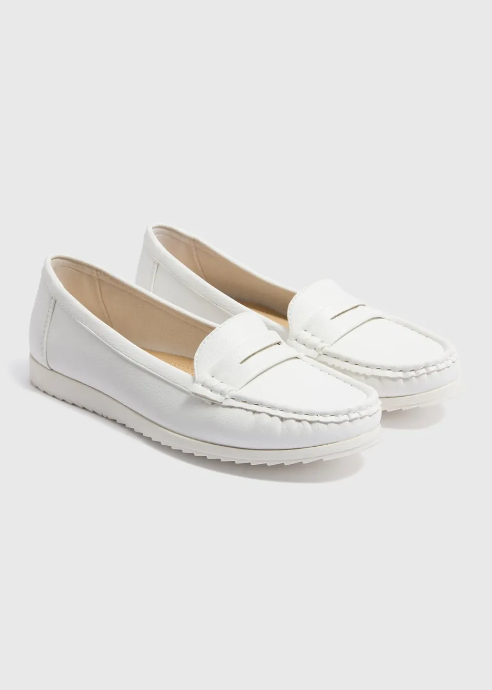 Footwear>Soleflex White Loafer Shoe