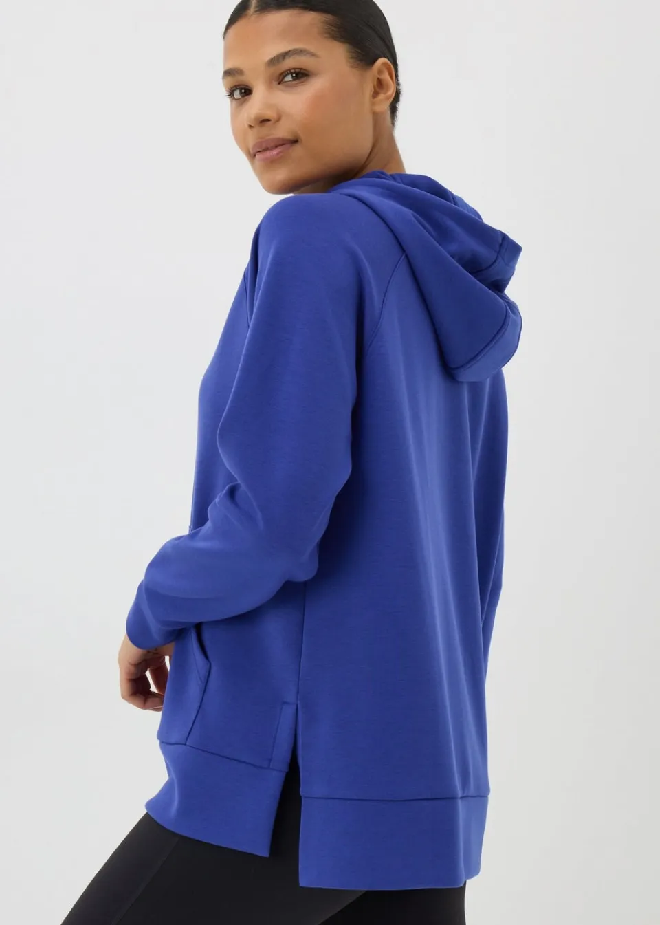 Sportswear>Souluxe Blue Longline Hoodie BrightBlue