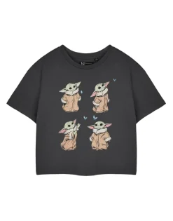 T-Shirts>Star Wars The Mandalorian Grey Grogu Baby Yoda Cropped T Shirt