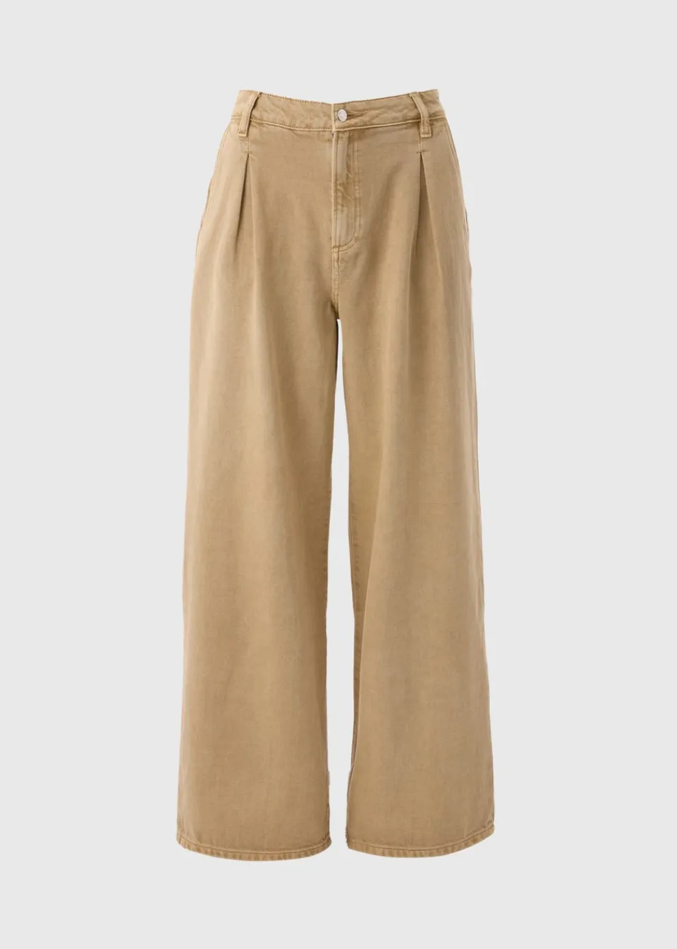 Jeans & Jeggings>Papaya Pleat Wide Leg Jeans Stone