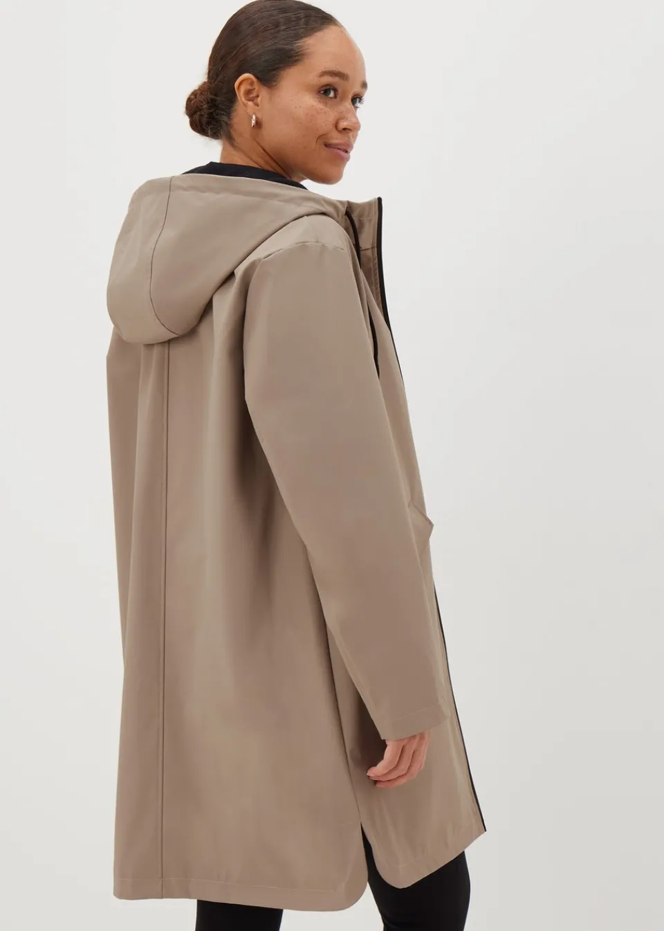 Coats & Jackets>Papaya Stone Rubberised Showerproof Parka Coat