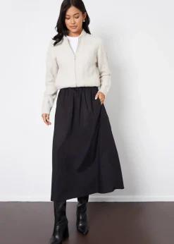 Skirts>Threadbare Black Orkney Maxi Skirt with Pockets