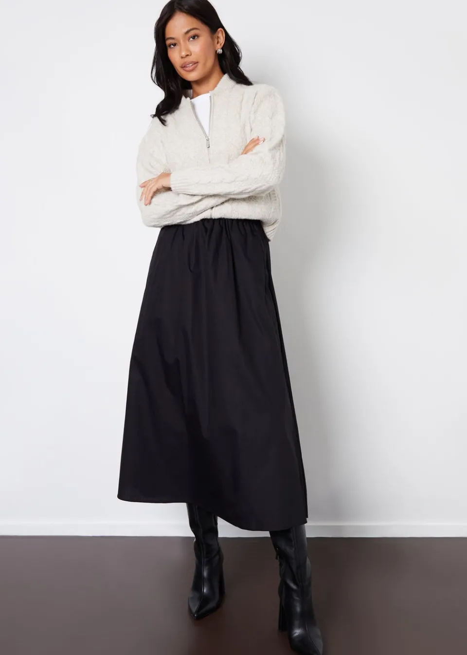 Skirts>Threadbare Black Orkney Maxi Skirt with Pockets