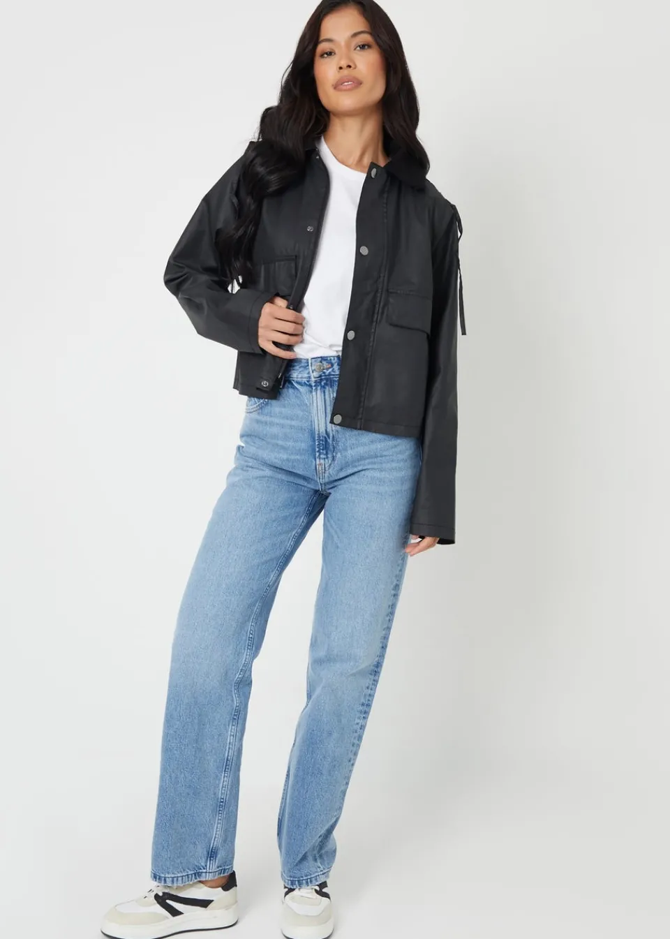 Coats & Jackets>Threadbare Black Waxed Jacket with Concealed Hood
