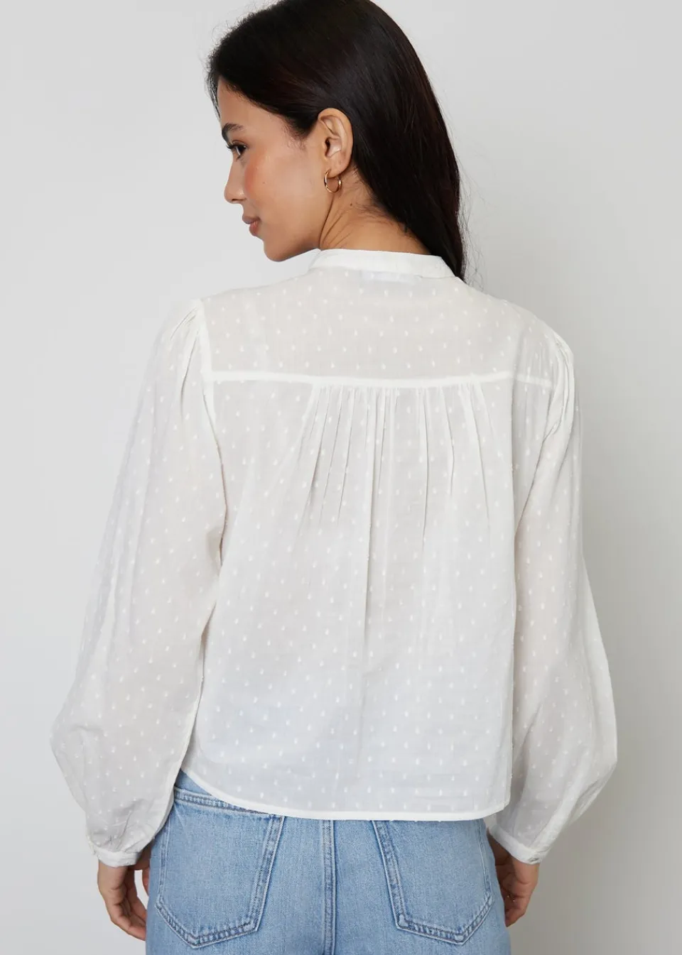 Tops>Threadbare Cream Lace Detail Boho Blouse