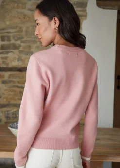 Tops>Threadbare Rose Varsity Knitted Jumper